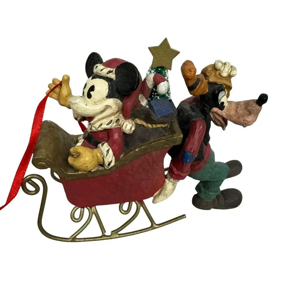 Midwest of Cannon Falls Disney Mickey Mouse Pluto & Goofy Sleigh Ornament - Flaw